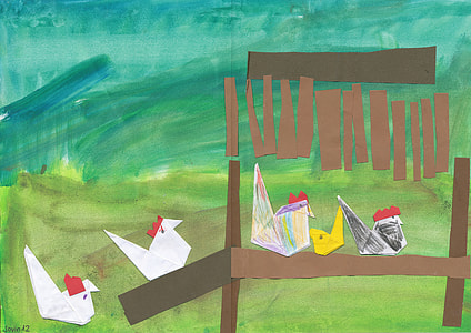 paper roosters clip arts thumbnail