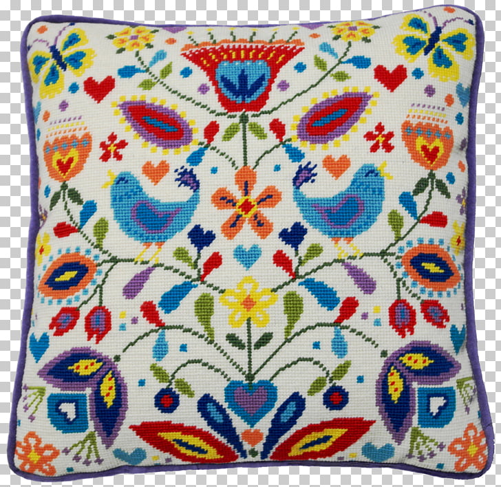 Strawberry Thief Cushion Throw Pillows Needlepoint Pillow Png