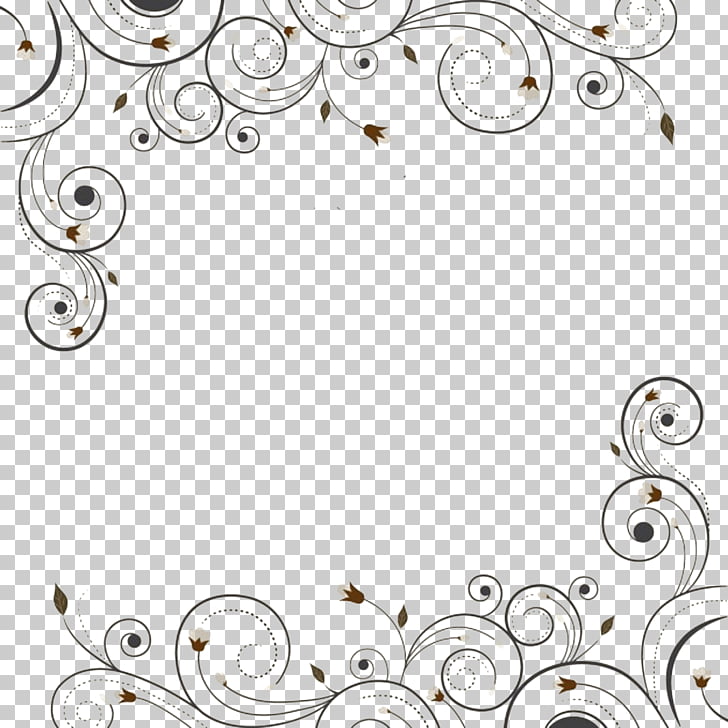Flower, Beautiful flowers border, scrolls PNG clipart