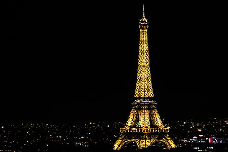 Eiffel Tower during nighttime thumbnail
