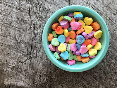 heart-shaped candy lot in bowl thumbnail
