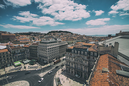 Wide-angle shot of Central Lisbon in Portugal, image captured with a Canon DSLR thumbnail