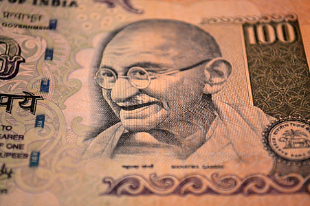 Indian Money with Ghandi on the bill thumbnail