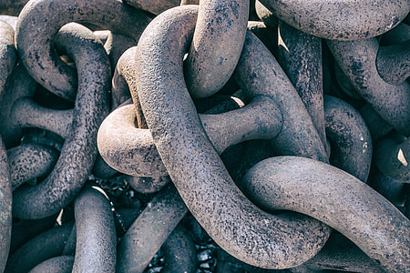 Close-up shot of some large metal chains captured in Kent, England. Image captured with a Canon 5D DSLR thumbnail