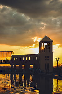 sea, city, dawn, landscape thumbnail