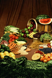 variety of fruits and vegetables on top of wooden table thumbnail
