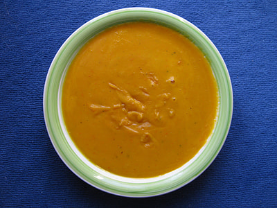 bowl of sauce on blue surface thumbnail