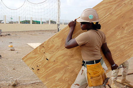 woman carrying brown wooden plyboard thumbnail