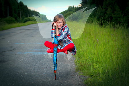 low light photography of edited flying child holding umbrella thumbnail