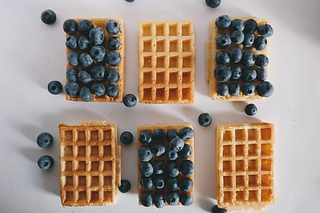 blueberries on waffle bread thumbnail