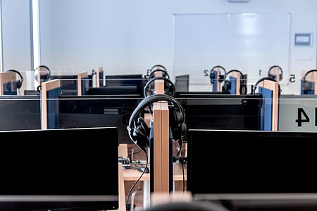 office cubicle with computers thumbnail