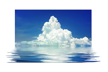 body of water and white clouds over the horizon thumbnail