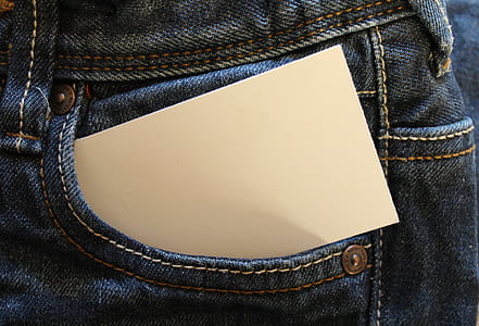 White Card on Gray Denim Pants Pouch thumbnail