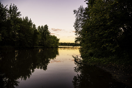 Scenic Wisconsin River at Dusk at Ferry Bluff, Wisconsin thumbnail