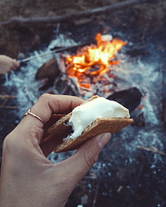 person holding biscuit with white cream thumbnail
