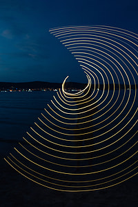 Light painting on the beach at nigh thumbnail