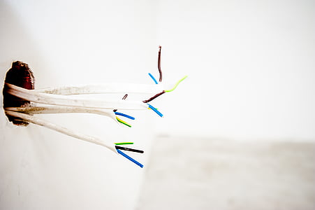 four white cable wires on hole thumbnail