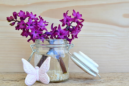 purple petaled flower in jar thumbnail