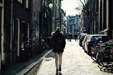 Person walking down the streets of Utrecht, Netherlands thumbnail