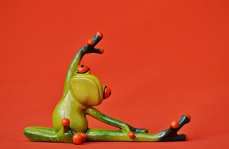 green frog stretching figurine thumbnail