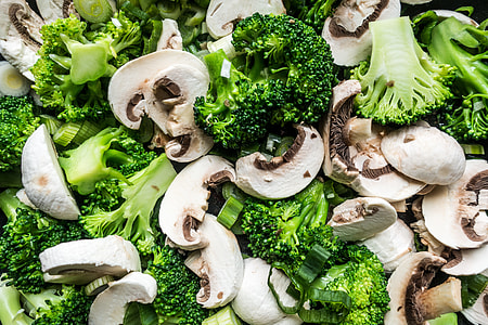 Colorful broccoli mushrooms mix thumbnail