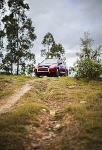 black Toyota RAV-4 on green grass thumbnail