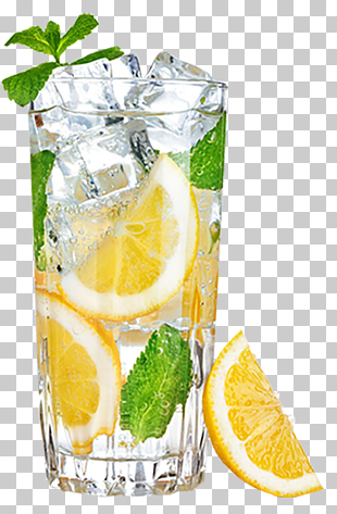 Lemonade Lemon-lime drink Water, Lemon Ice, slice lemons in clear drinking glass PNG clipart