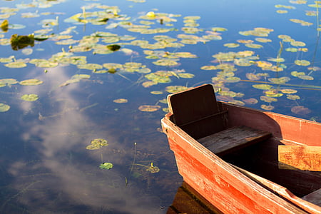 brown wooden boat on body of water thumbnail