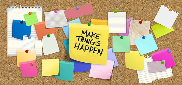 sticky notes on cork board thumbnail