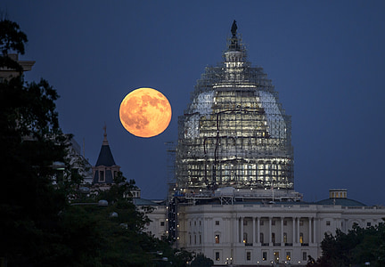 illuminated white building and dome thumbnail