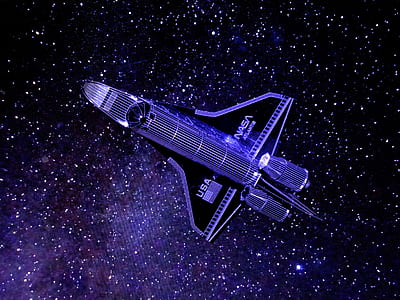 black and purple USA NASA space shuttle digital wallpaper thumbnail