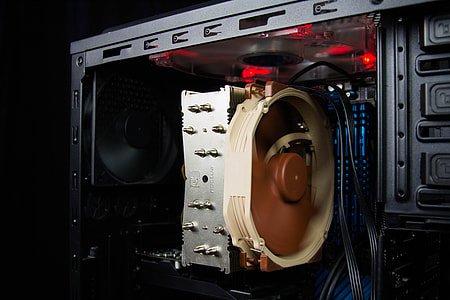 close-up photo of black computer tower turned on thumbnail