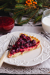 pie on white ceramic plate thumbnail