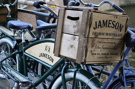 brown Jameson crate on blue bicycle thumbnail