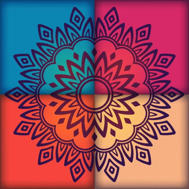 Mandala with floral shapes vector background design ai file