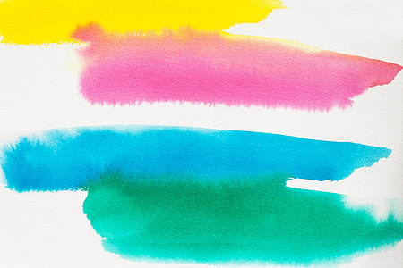pink, yellow, teal, and green paint swatches thumbnail