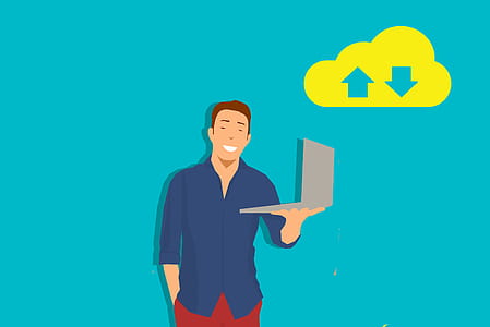 Illustration of man using cloud services thumbnail