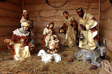 close-up of The Nativity scene figurine thumbnail