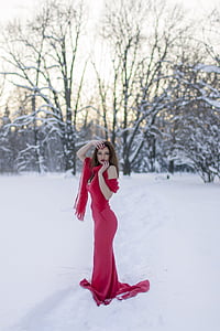 women's red sleeveless dress thumbnail