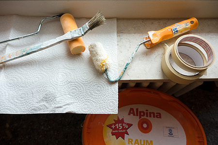 white paint brush and yellow rolling pin thumbnail