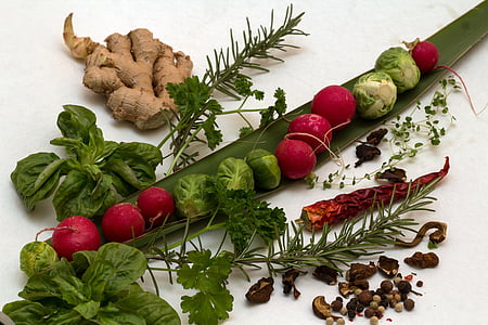 vegetables on white surface thumbnail