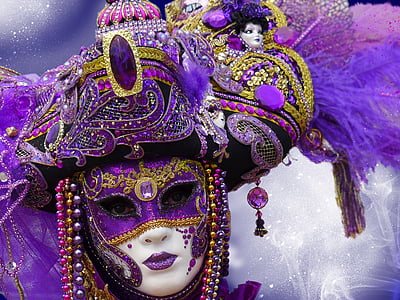 purple and gold-colored mask thumbnail
