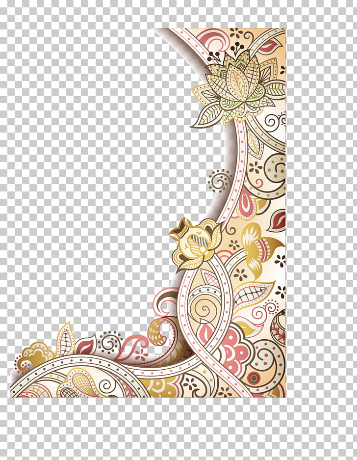 Flower Abstract art Floral design, exquisite hand-painted flowers border, flower frame illustration PNG clipart