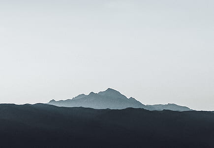 mountain range, mountain, black, white thumbnail