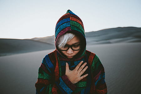 woman in multicolored jacket thumbnail