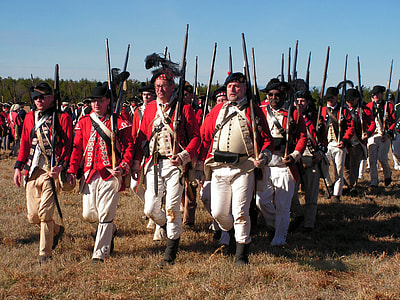 British Soldiers Reenactors at Cowpens Battlefield during the American Revolution thumbnail