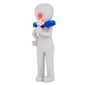 cartoon character holding candy cane illustration thumbnail