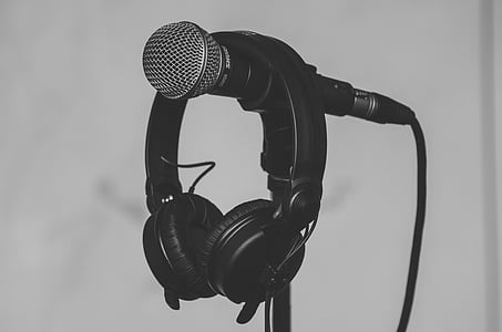 photo of headphones hanging on microphone thumbnail