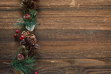 pinecones with berries and christmas tree decor thumbnail