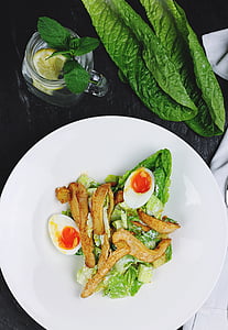 vegetable and boiled egg on plate thumbnail